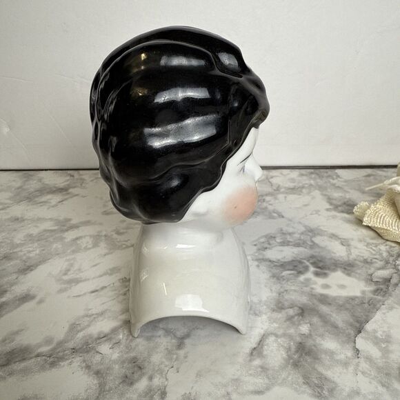 5” Antique Porcelain German Doll China Head 4 Low Brow Arms 2.75” D 3.75” W #11 - Picture 6 of 16